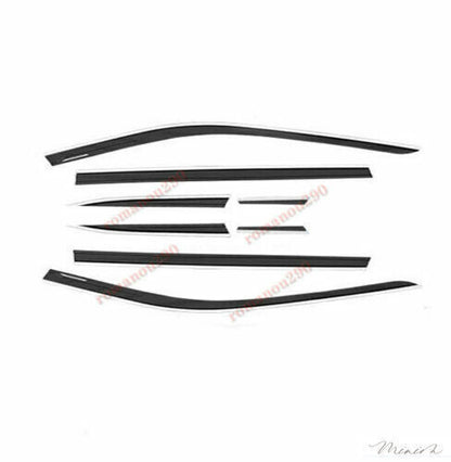 ya 5 8.7 For Toyot@a for SIENNA 21-23 Black & Chrome Window Visor Vent Shades Sun Rain Guard