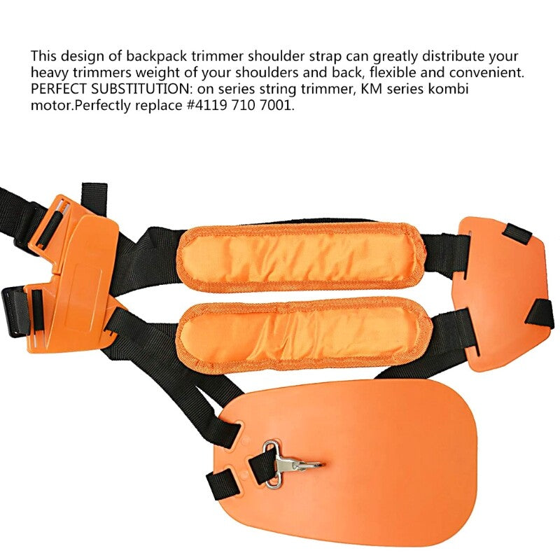 ya 17 Trimmer Double Shoulder Strap Harness Brushcutter Shoulder Black+Orange