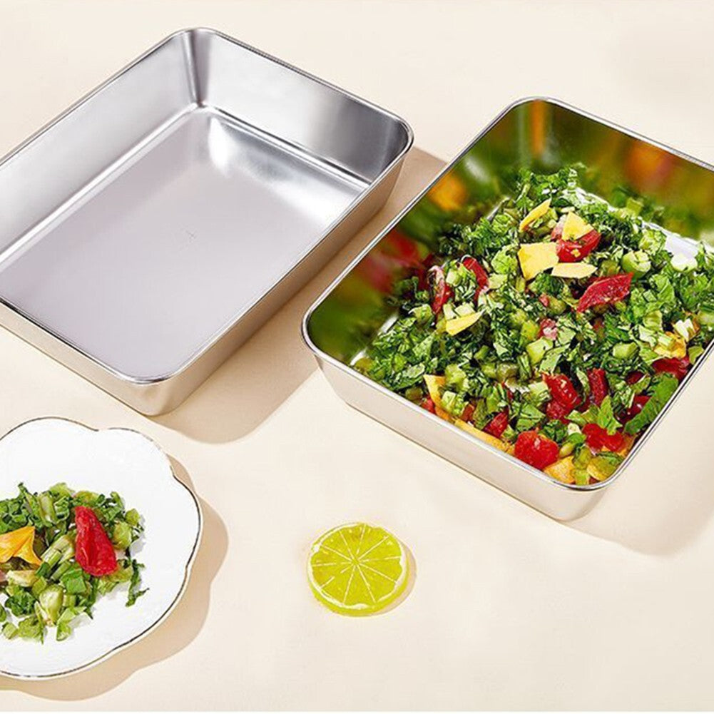 ya 25 Stainless Steel Preservation Box, Lid, Towel Display Tray, Storage Box, 3PCS