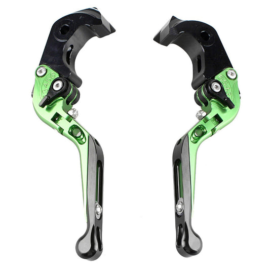 ya 8 5.26 for Kawasaki ZX 14R 2006-2015 14 Green/Black 2x Foldable Brake Clutch Levers