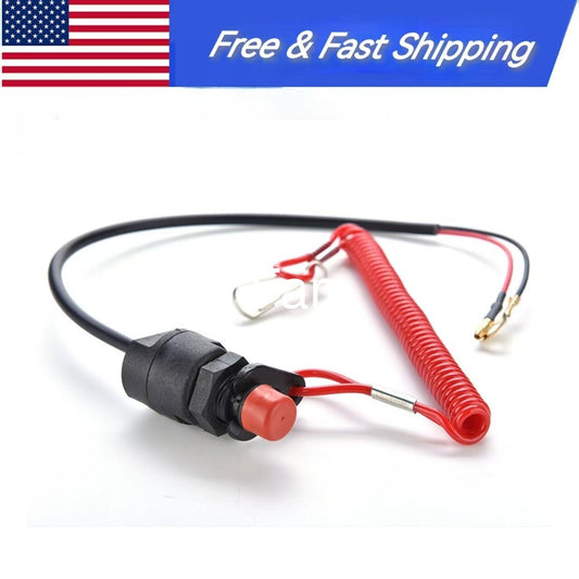 ya 3 6.25 Boat Motor Stop Kill Switch & Safety Tether Lanyard Cord for Yamaha Outboard -f
