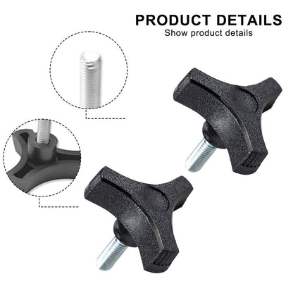 ya 14 Black Plastic Knob Handle Three Prong 2 Inch Diameter Threaded 51618 Insert