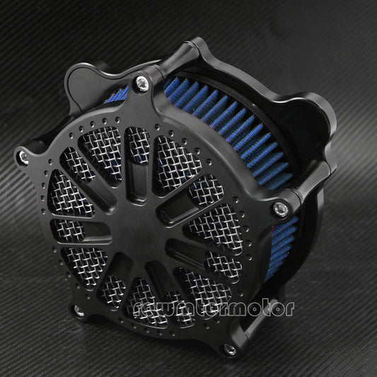 ya 8 5.26 Dots Ring Air Filter Blue Cleaner Intake Fit for Harley Touring 17-19 Softail 18