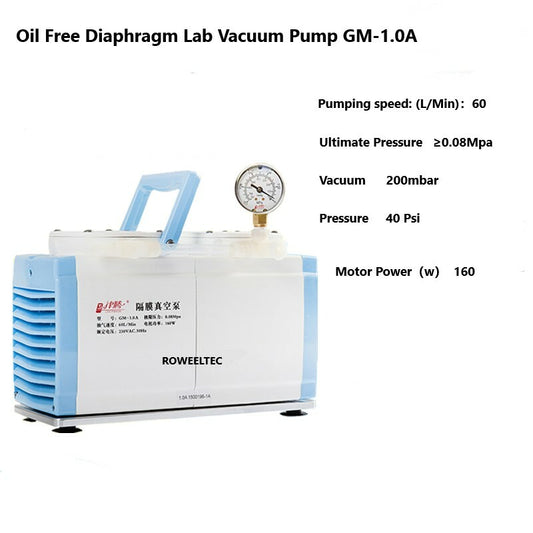 Oil Free Diaphragm Vacuum Pump 60L/m Pressure adjust for chromatograph GM-1.0A