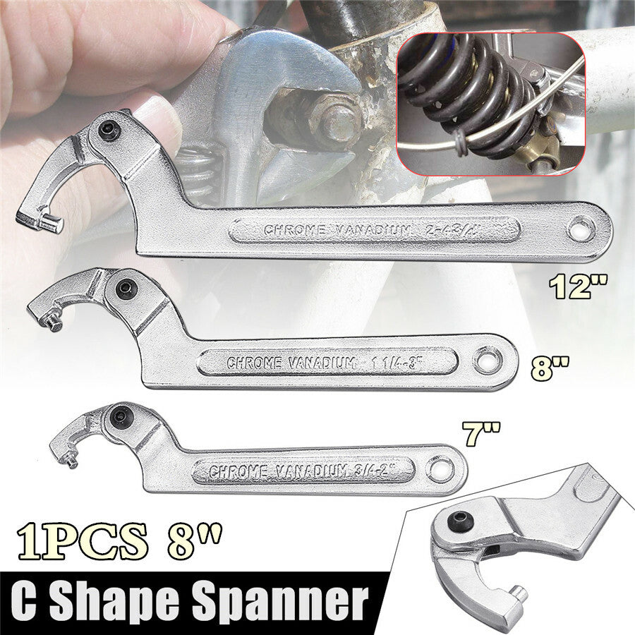 ya 5 8.7 Adjustable Motorcycle ATV Tool Shock Absorber C Clamp Spanner Hook Wrench 8