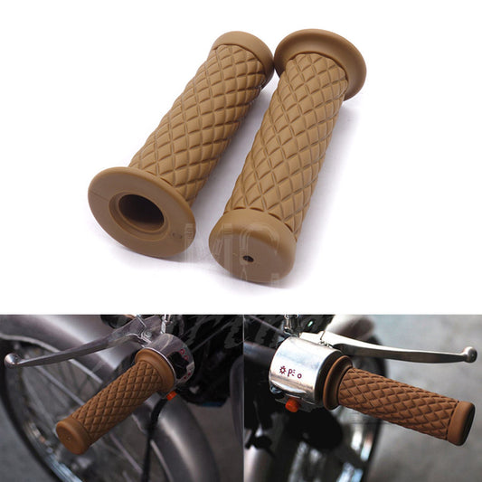 ya 6 6.13.2 7/8 Vintage Rubber Handlebar Hand Grip For CG125 CB400 Bobber Cafe Racer Custom