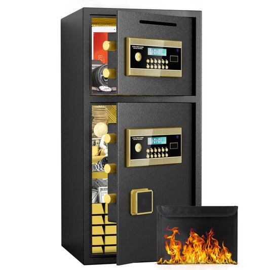 ya 28 6.0 Cu Ft Double-door Coin-operated Safe, Fireproof/Waterproof Bag, Hidden Code
