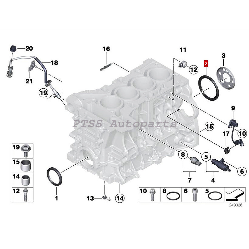 ya 4 6.22 11117587168 OE Rear Crankshaft Seal for BMW 325i 328i 335i 528i 535i 740i X5