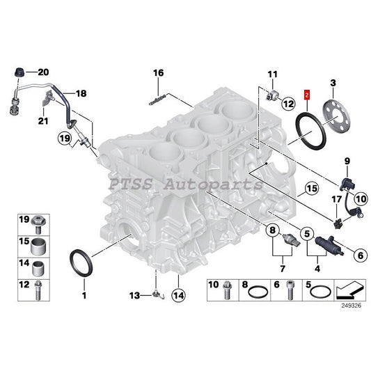 ya 4 6.22 11117587168 OE Rear Crankshaft Seal for BMW 325i 328i 335i 528i 535i 740i X5
