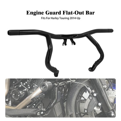 ya 5 8.7 Flat-out Front Engine Guard Crash Bar for Harley Touring Road Street Gilde 14-25