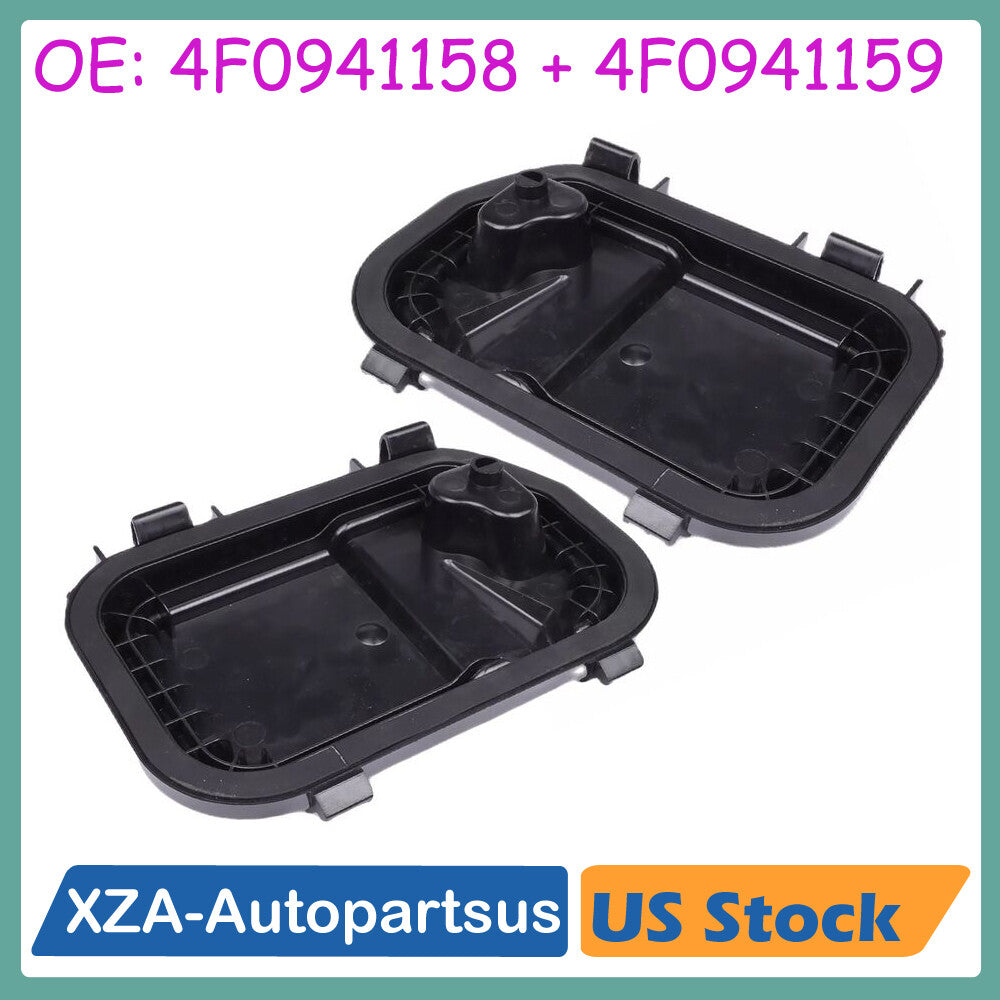 ya 13 5.27.2 Pair L&R Headlight Cover Cap Set For 2005-11 for Audi for A6 Quattro S6 4F0941158 Black