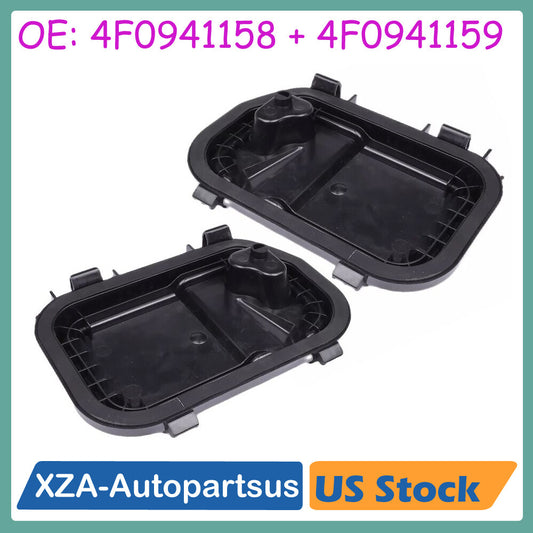ya 13 5.27.2 Pair L&R Headlight Cover Cap Set For 2005-11 for Audi for A6 Quattro S6 4F0941158 Black