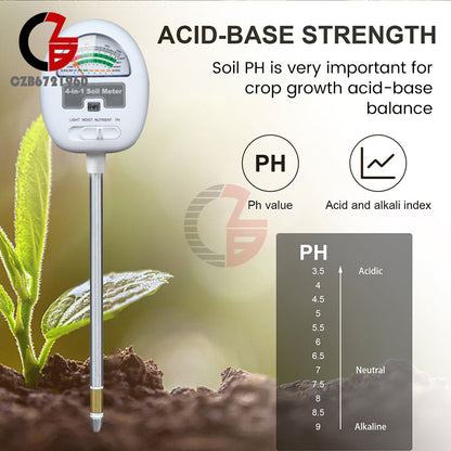 ya 26 4in1 PH Tester Sunlight Soil Moisture Meter Detor Plant Garden Soil PH Meter