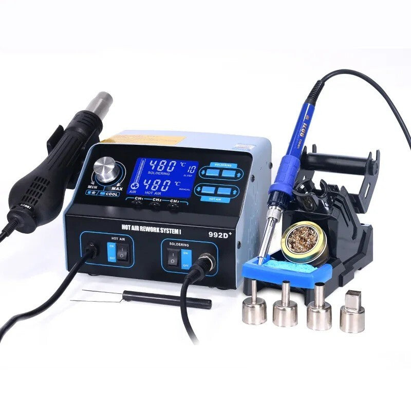 992D+ LCD Hot Air Gun Soldering Station Two-in-one Tin Electric Soldering