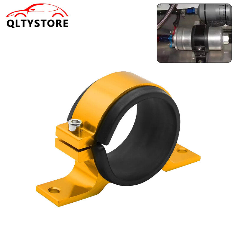ya 27 7.2 50mm Aluminum Inline Fuel Pump or Filter Mounting Bracket Mount Clamp Gold