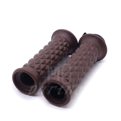 ya 5 8.7 7/8 Brown Motorcycle Hand Grip Throttle Handlebar Open Bar End Chopper Bobber