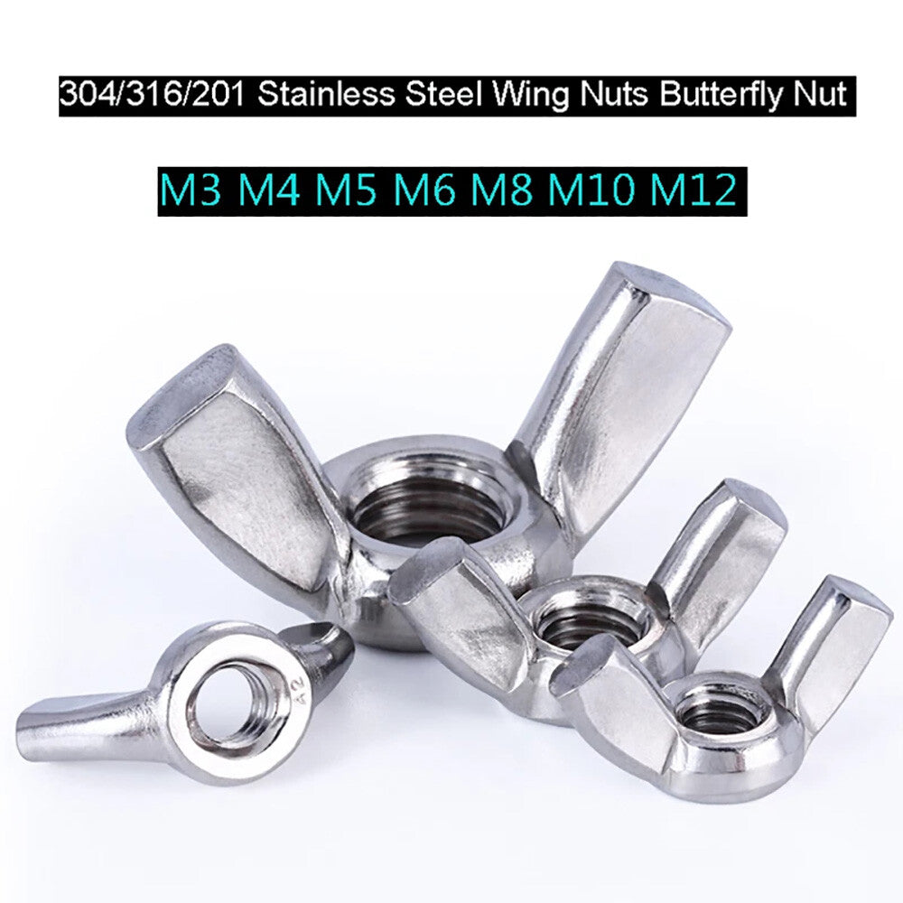 Wing Nut Stainless Steel Butterfly Nut Suitable For Bolts And Screws M3 M4- M12
