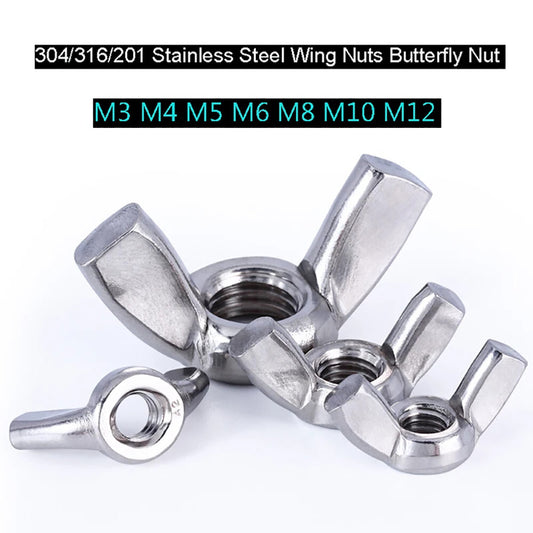 Wing Nut Stainless Steel Butterfly Nut Suitable For Bolts And Screws M3 M4- M12