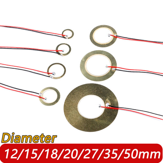Gold Piezoelectric Ceramic Copper Buzzer Passive Piezo Disc 12mm, 15mm to 50mm