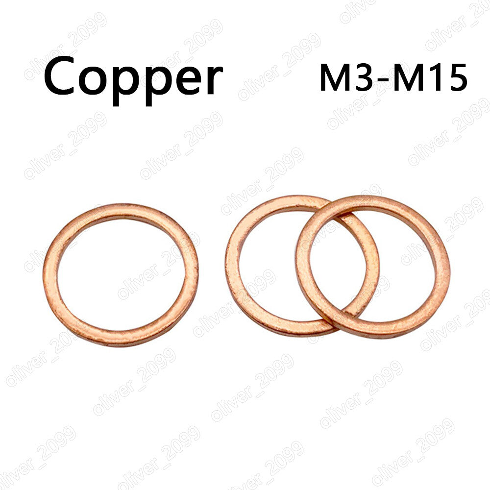 99.9% Pure Copper Ring Seals and Gaskets DIN7603 M3 M4 M5 M6 M7 M8 M9 M10-M15