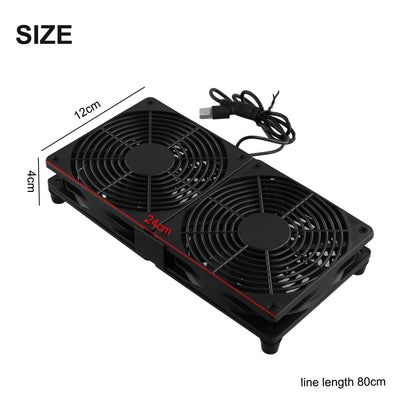 ya 25 Space Saving Cooling Solution 5V USB Powered Dual Fan for PCs and Game Consoles