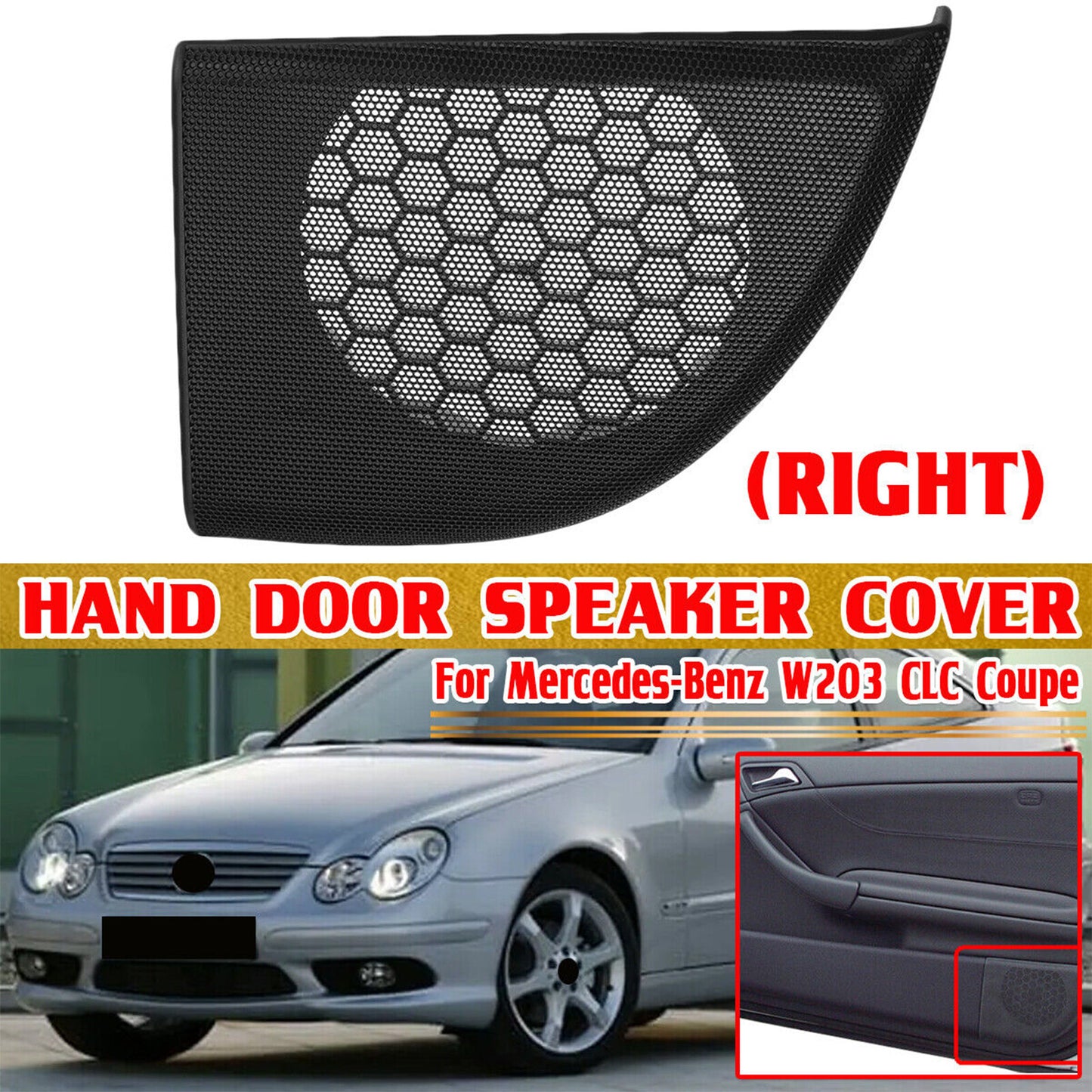 ya 2 6.26 Right Grip Passenger Side Door Speaker Protector for Mercedes W203 CLC Coupe A20372703889051