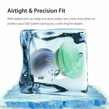 ya 5 8.7 2013-2017 for Dodge for Ram EcoDiesel Green Billet Fuel Cap and DEF Cap 