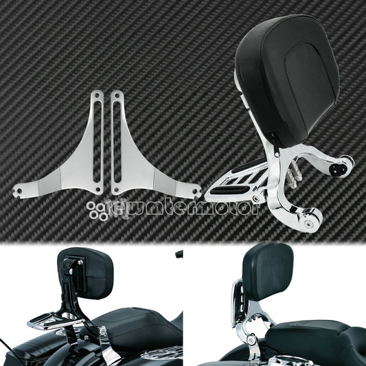 ya 3 6.25.3 Multi-Purpose Driver & Passenger Backrest Fit for Harley Softail Fatboy 2018-20