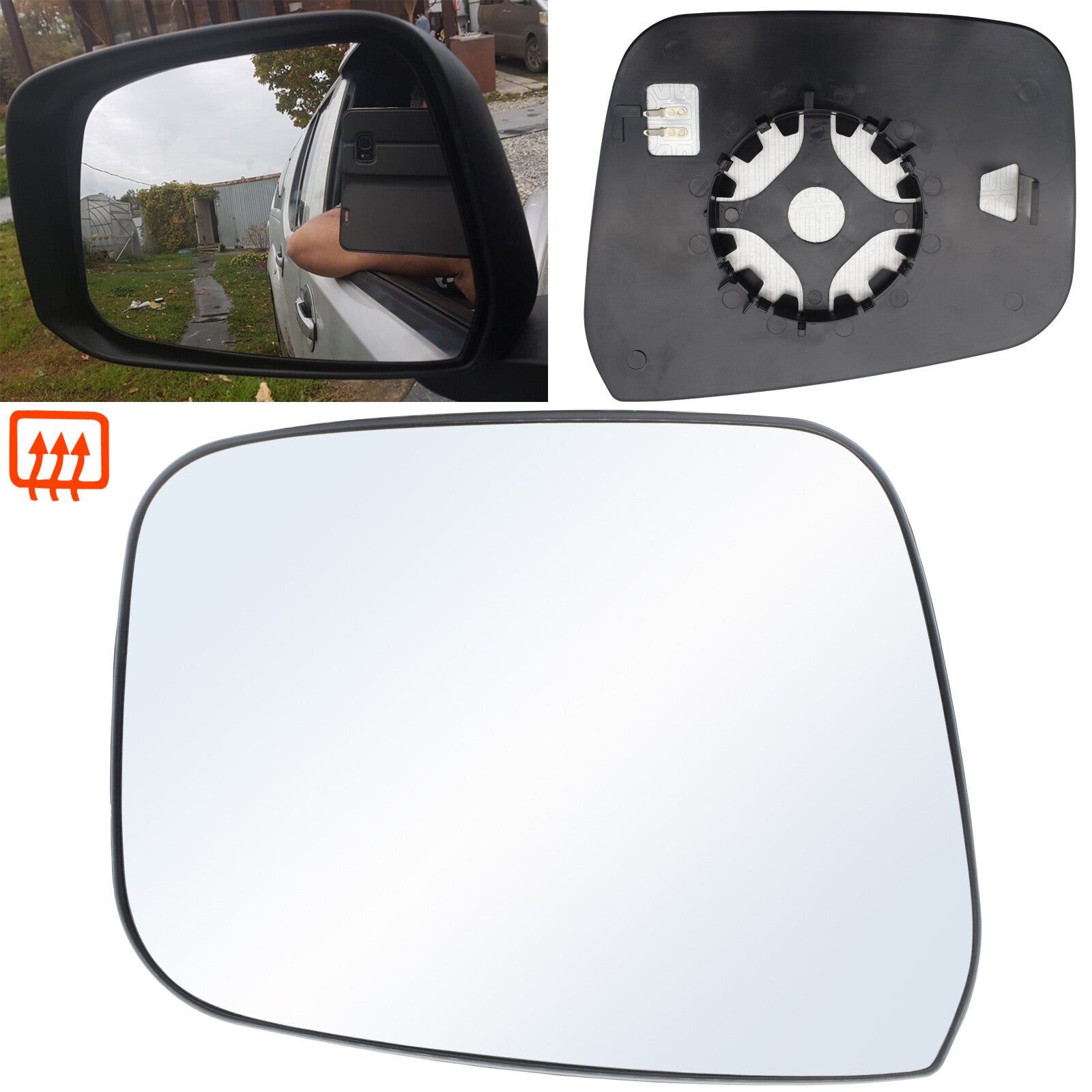 ya 3 6.25.2 Passenger Side Wing Mirror Glass Heated for Nissan Navara D40 Pathfinder 2007-13