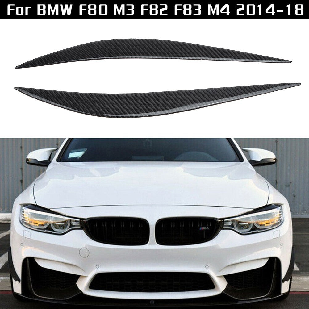 ya 2 6.29 2*Carbon Fiber Headlight Eye Lid Eyebrow Cover For F32/F33/F36 4 Series