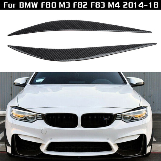 ya 2 6.29 2*Carbon Fiber Headlight Eye Lid Eyebrow Cover For F32/F33/F36 4 Series