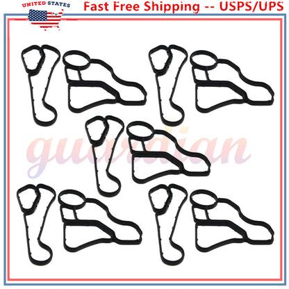 ya 5 8.7 10pcs Engine Oil Filter & Cooler Housing Gasket Seal Kit Fit for BMW E60 E90 E91