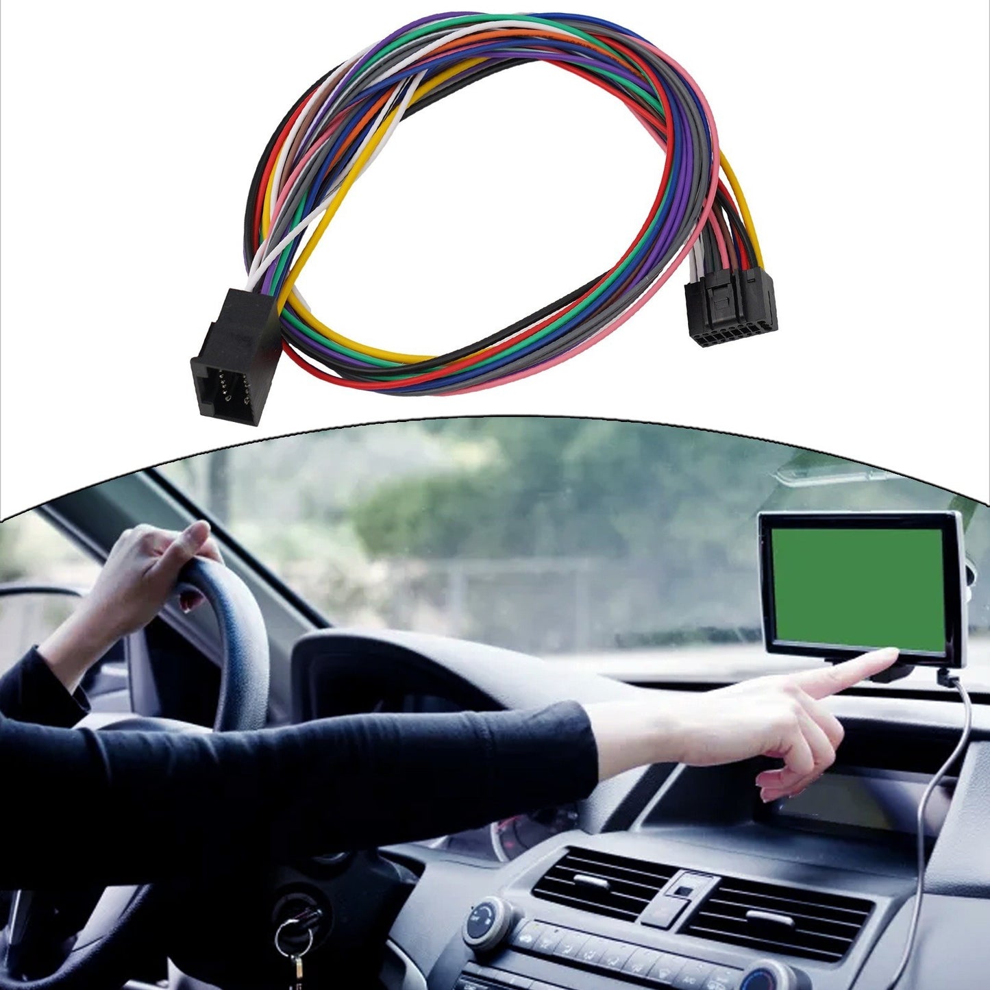 ya 5 8.7 Flexible 16Pin Car Stereo Wire Harness Extension Cord Player