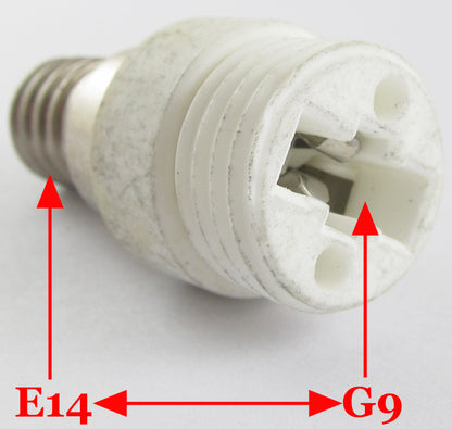 ya 14 1pc E14 Male to G9 Female Socket Base LED Halogen CFL Light Bulb Lamp Adapter