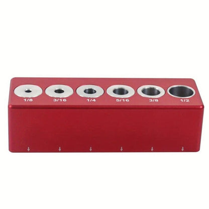 ya 17 6 Holes Straight Hole Drill Guide Aluminum Dowel Jig Centering Dowel Jig
