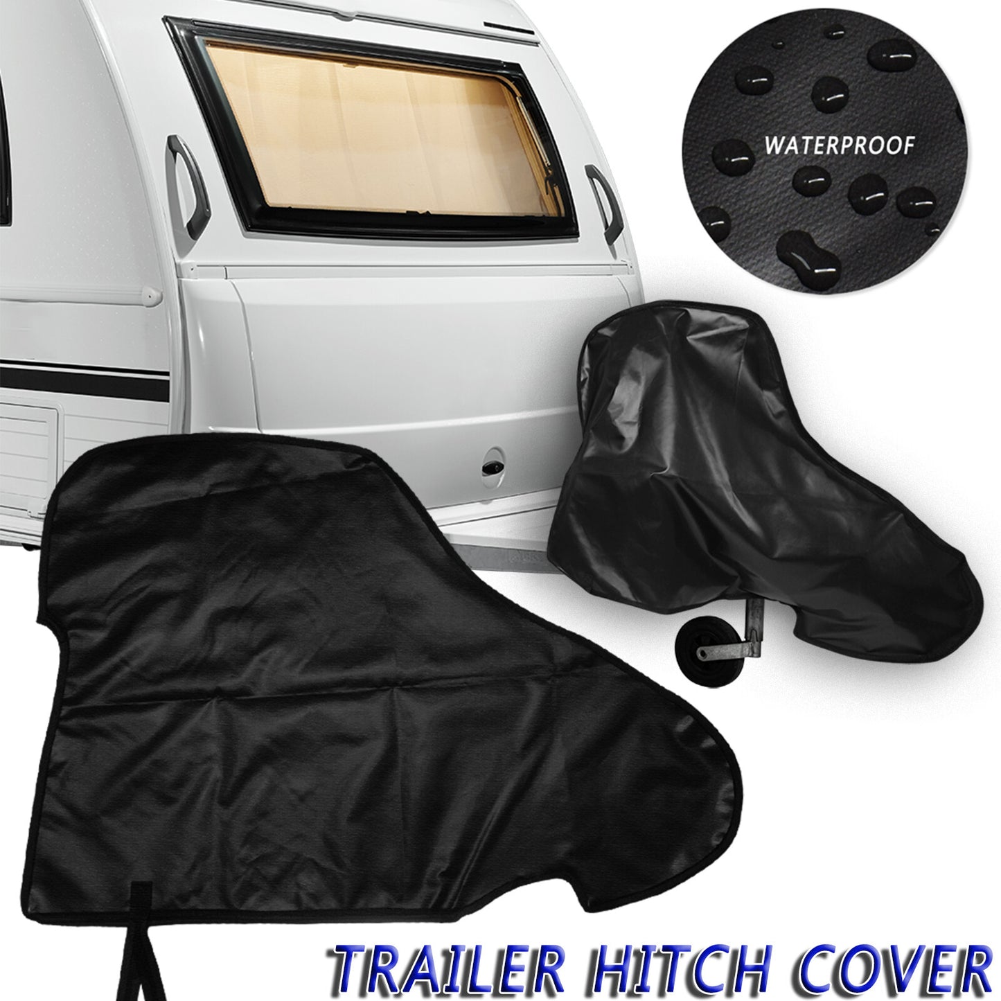 ya 10 5.28.2 PVC Drawbar Hood Weather Shield Drawbar Cover Caravan Car Trailer.