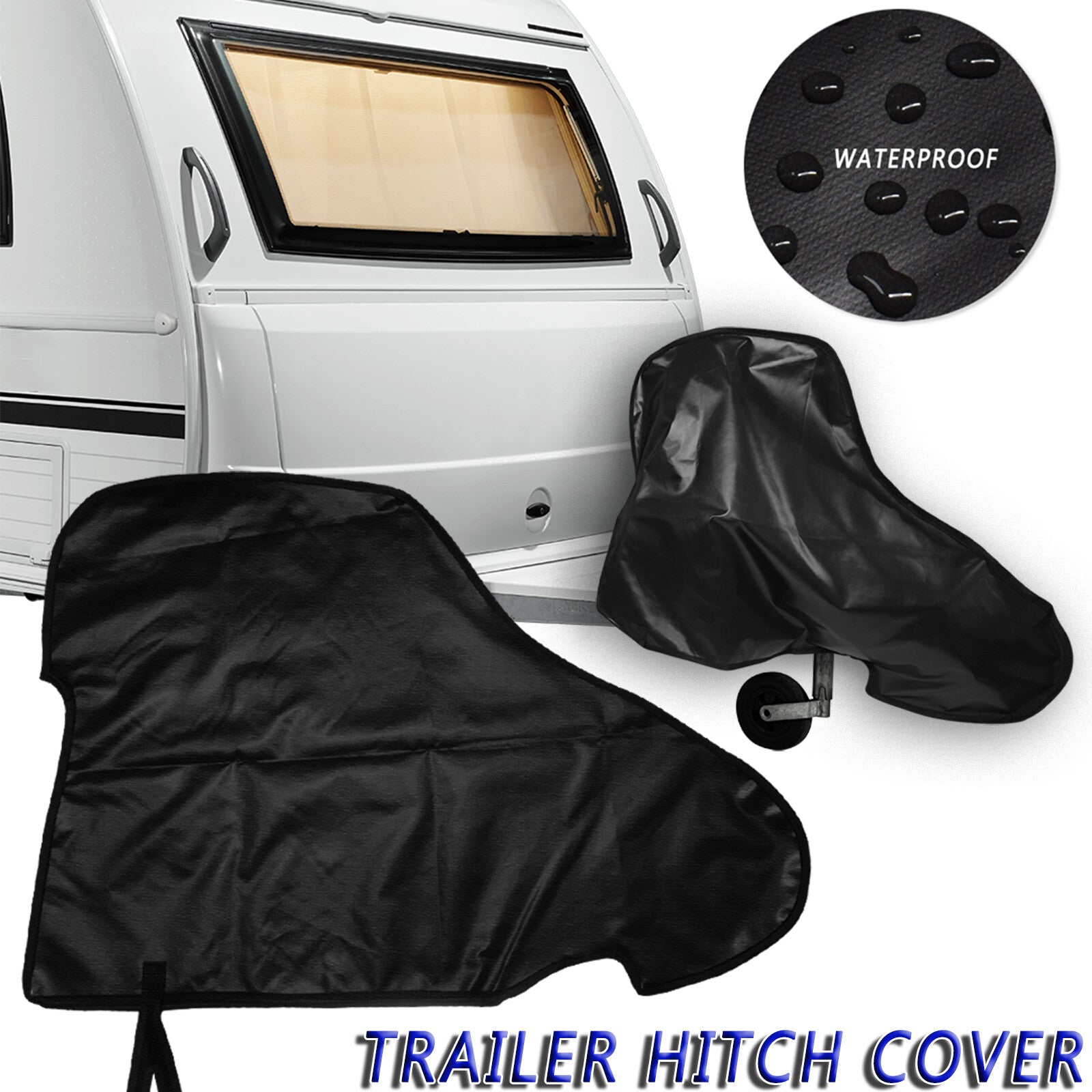 ya 10 5.28.2 PVC Drawbar Hood Weather Shield Drawbar Cover Caravan Car Trailer.