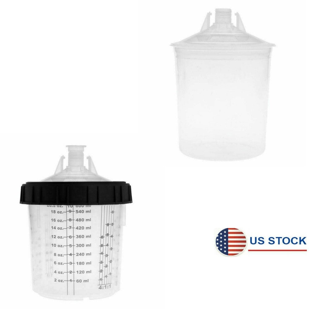 ya 1 7.7 Paint Mixing Cup Kit H/O Quick Cup Hard Cup Inner Cup Lids 600ml Spray Gun Tool