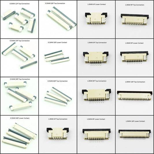FFC/FPC Flat Cable Connector Socket 0.5mm 1.0mm 4P-60P TOP/BOTTOM