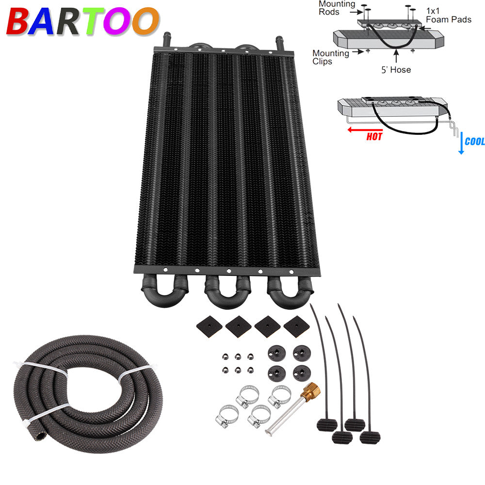 ya 5 6.15 6 Rows Aluminum Remote Transmission Oil Cooler/Auto-Manual Radiator Converter