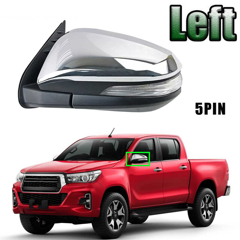 ya 2 6.29 Left Side Door Mirror Rearview W/Turn Signal 5PIN for Toyota Hilux 2015-2020