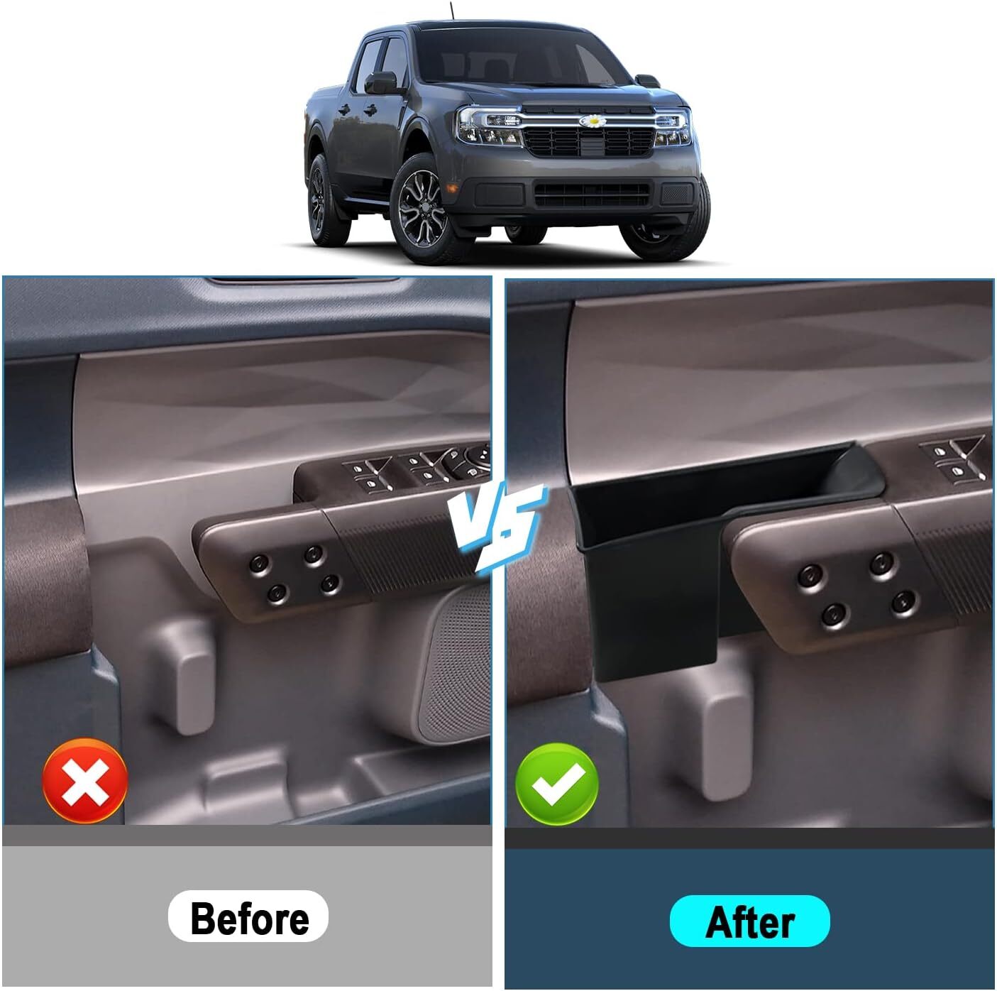 ya 1 7.7 4X Front & Rear Door Side Storage Box For 2022-2025 for Ford Maverick Cab Organizer