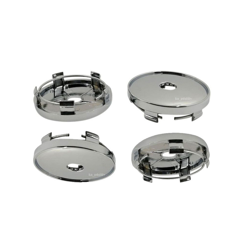 ya 1 7.4 Set Of 4 Car Wheel Center Hub Caps Rim Dust Cover Cup 60mm Silver Universal