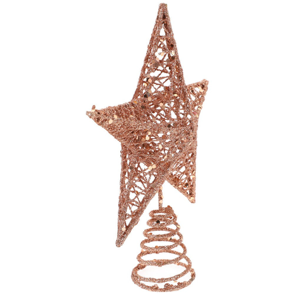 ya 25 20 Cm Rose Gold Tree Decor Retro Topper Tabletop Xmas Star