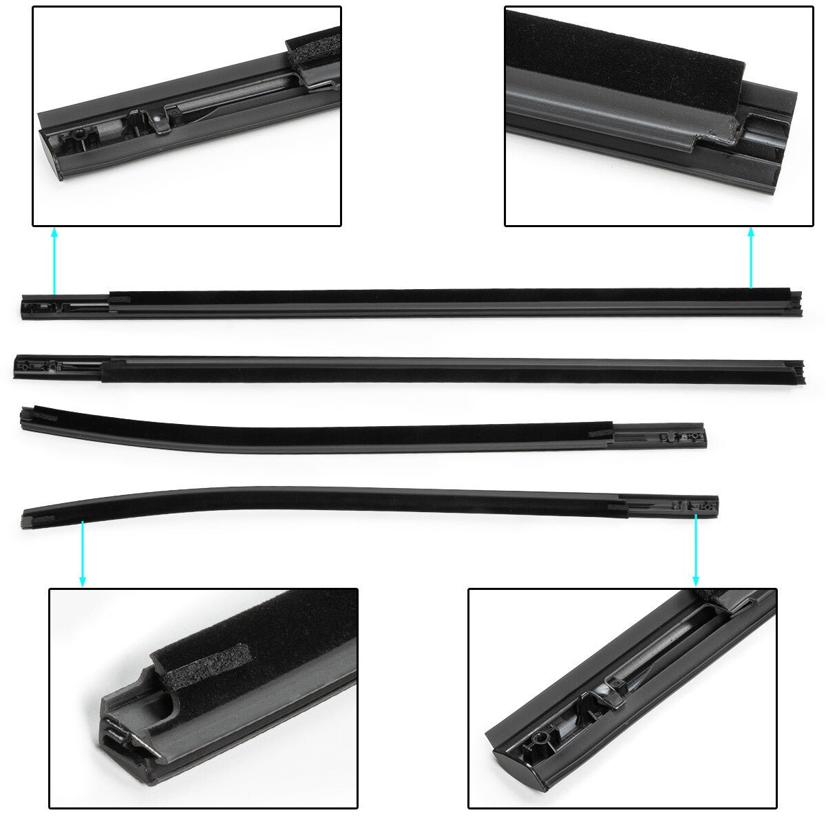 ya 5 8.7 4PCS Door Belt Line Weatherstrip Rubber Seal AB3Z2625555E for Ford RANGER 12-21