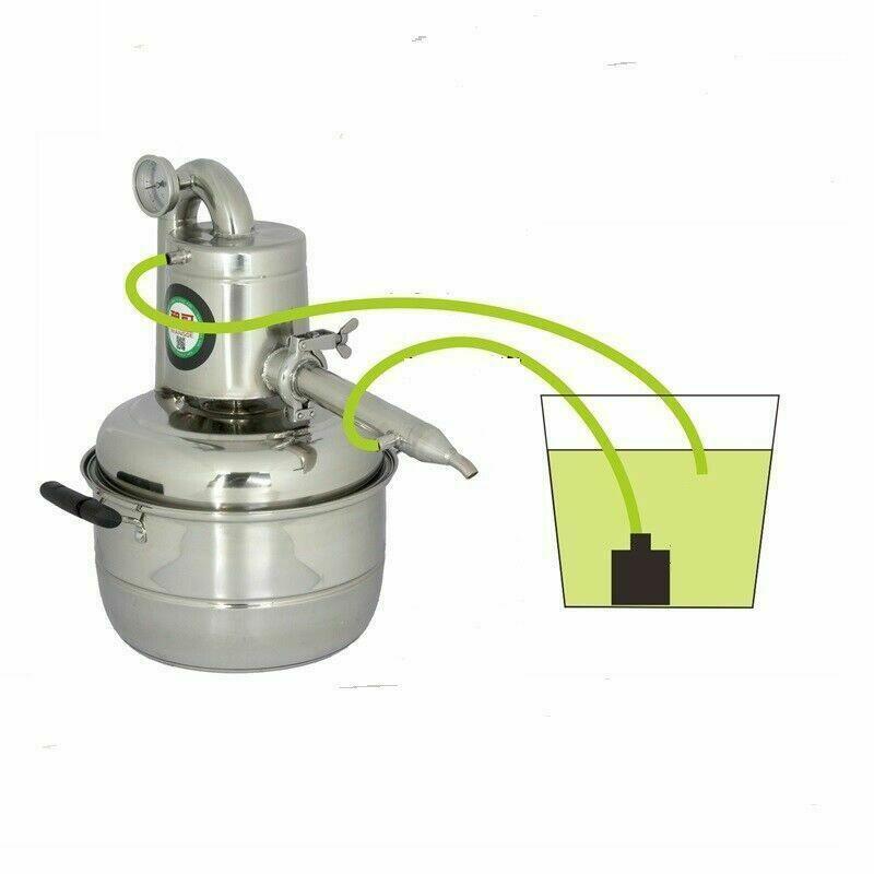 ya 26 220v 15L/4Gal Alcohol Distiller Moonshine Still Herb Essential Oil Kit Alembic