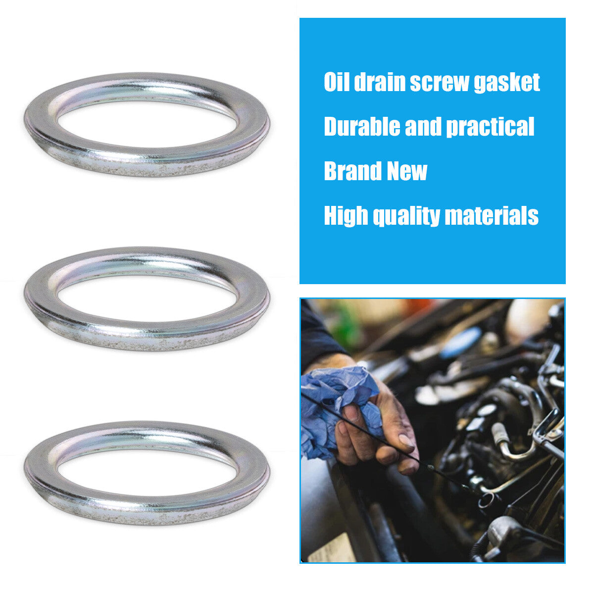 ya 12 5.21 100PCS Crushable Oil Drain Plug Gaskets for Mitsubishi for Kia MD050317 21513-21000