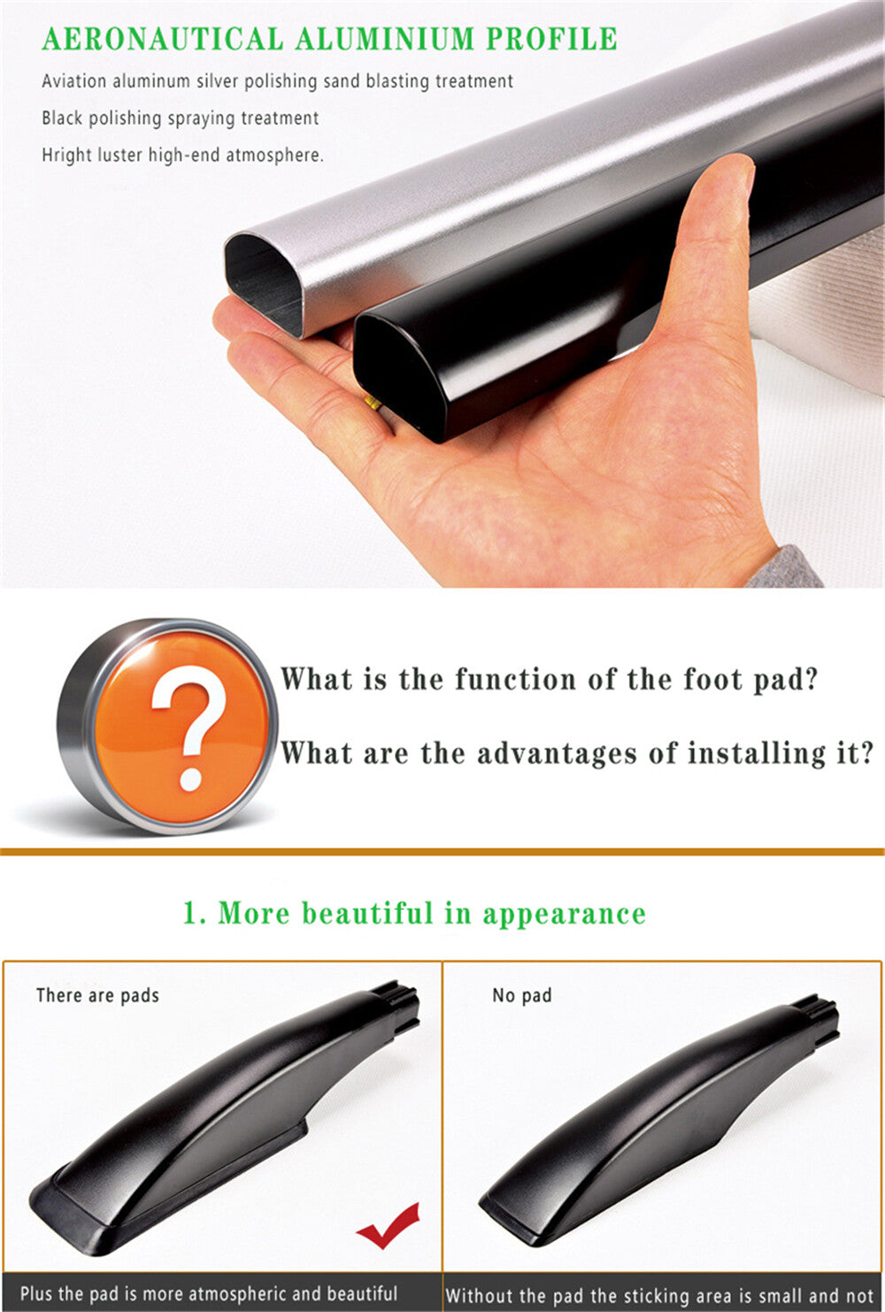 ya 5 8.7 1M Luggage Rack Refit Side Bars Rails Car Top Frame Perforation-Free Decorative