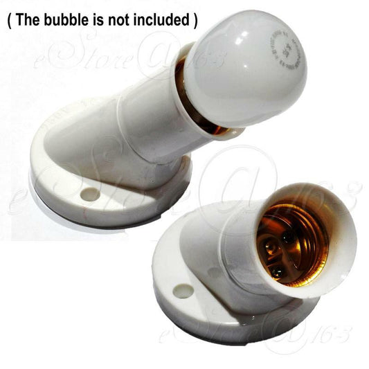 ya 14 2x E27 Screw Base Round Oblique Wall / Celling Mounted Light Bulb Lamp Socket -B