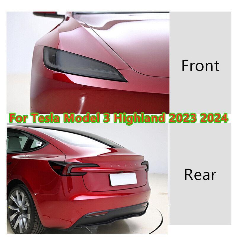 ya 2 6.26.2 Headlights Smoke Paint Vinyl Tint Wrap Film for Tesla for Model 3 Highland 2023 2024